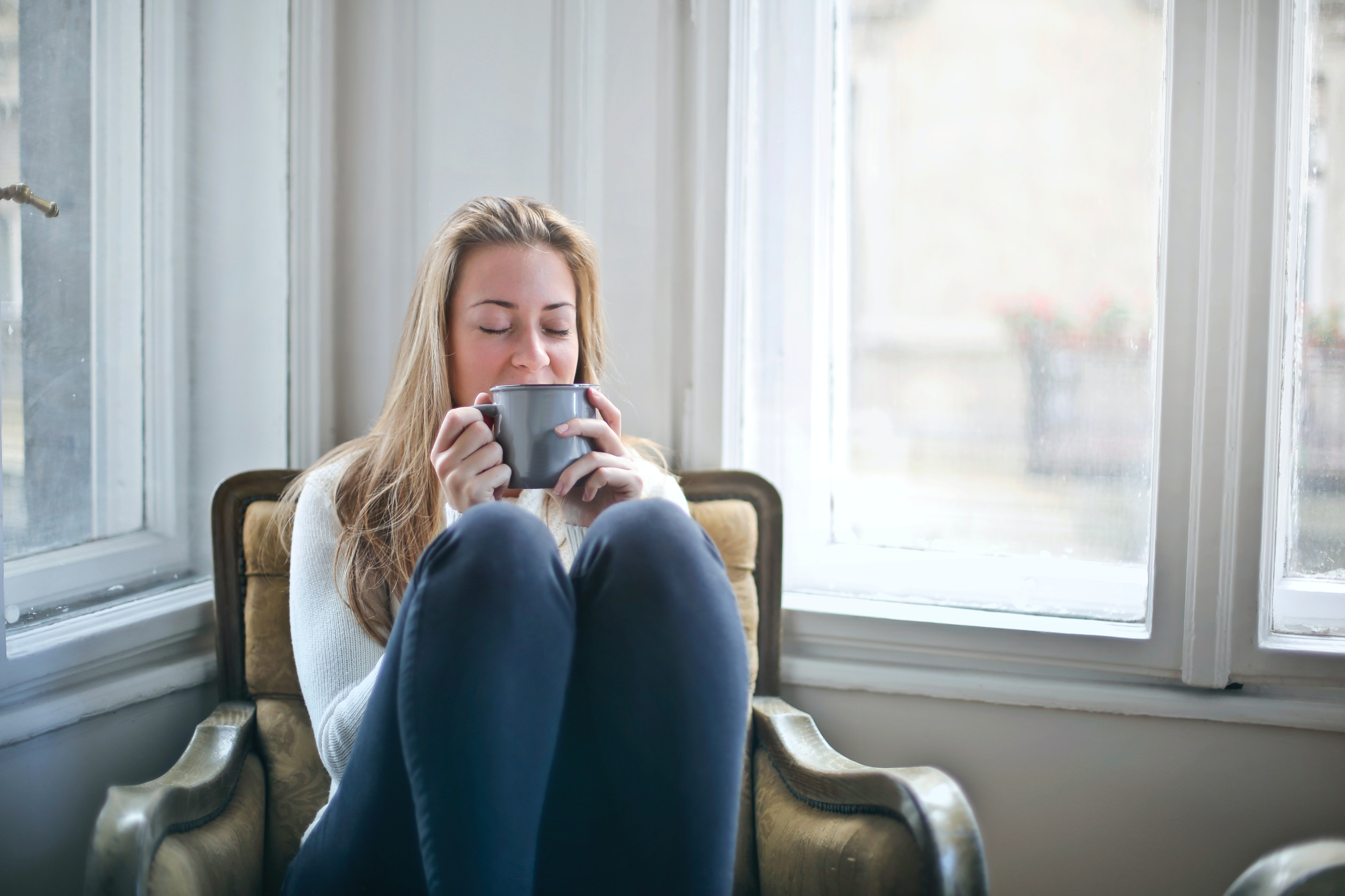 Girl with cup of coffee